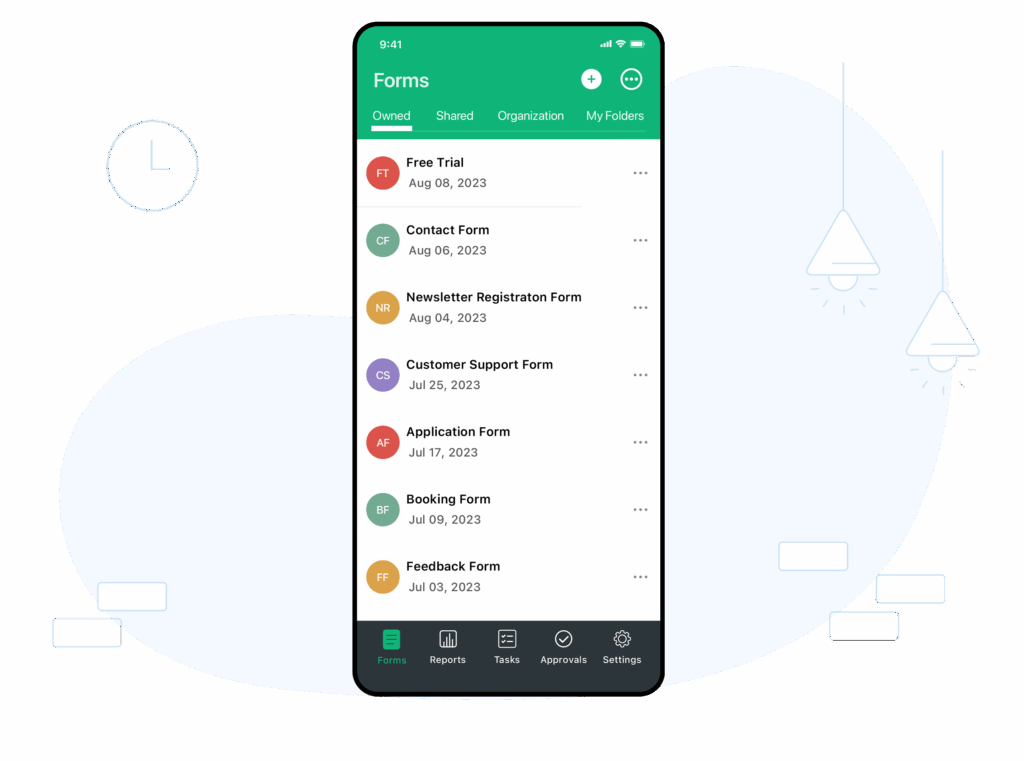 Free Forms Tool For Data Collection mobile Apps Templates 