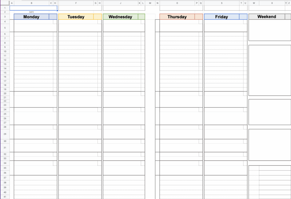Free Homeschool Lesson Plan Template In Google Sheets Printable Lesson Planner Personalize It Teacher Tutor Mom