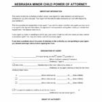 Free Nebraska Minor Child Power Of Attorney Form PDF Word
