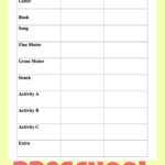 Free Printable Two Day Preschool Lesson Planner