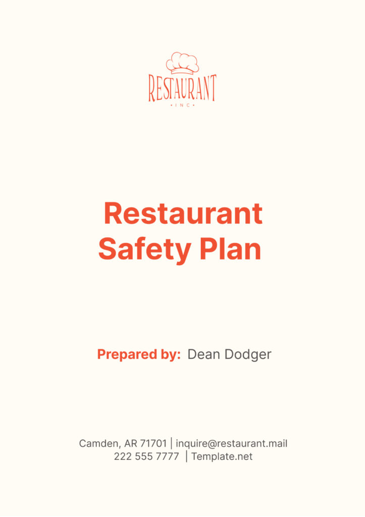 Free Restaurant Safety Plan Template To Edit Online