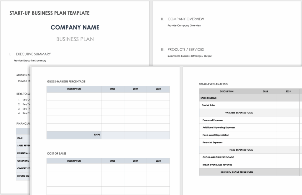 Free Simple Business Plan Templates Smartsheet