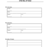 Free Utah Bill Of Sale Forms PDF Word