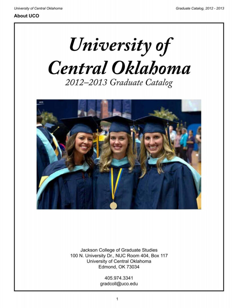Graduate Catalog University Of Central Oklahoma