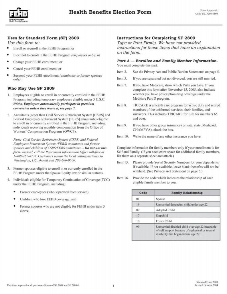 Health Benefits Election Form Usaid