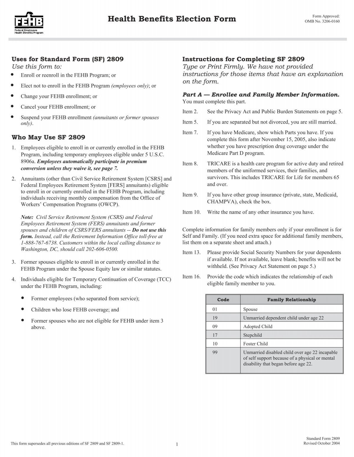 Health Benefits Election Form Usaid Health Benefits Election Form Usaid