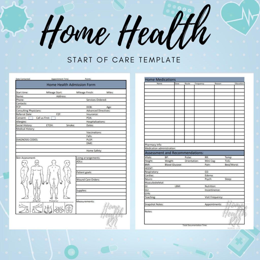 Home Health Nurse Start Of Care Template OASIS Nurse Brain SOC Nurse Report Nurse Planner Home Health Form Admission Form Etsy