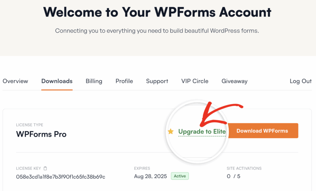 How To Upgrade Your WPForms License