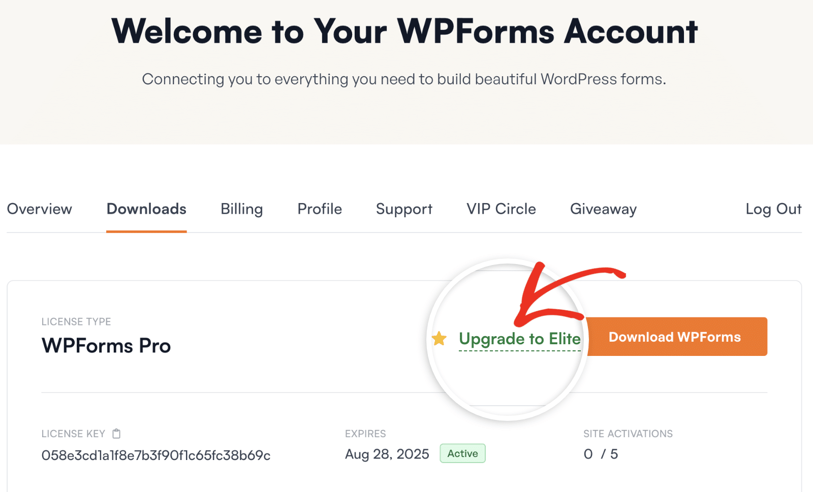 How To Upgrade Your WPForms License