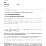 Human Subjects Research IRB Checklist