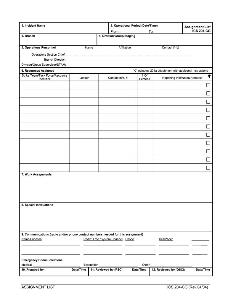 Ics 204 Fill Out Sign Online DocHub