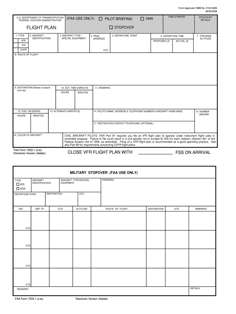 Ifr Flight Plan Form Fill Online Printable Fillable Blank PdfFiller