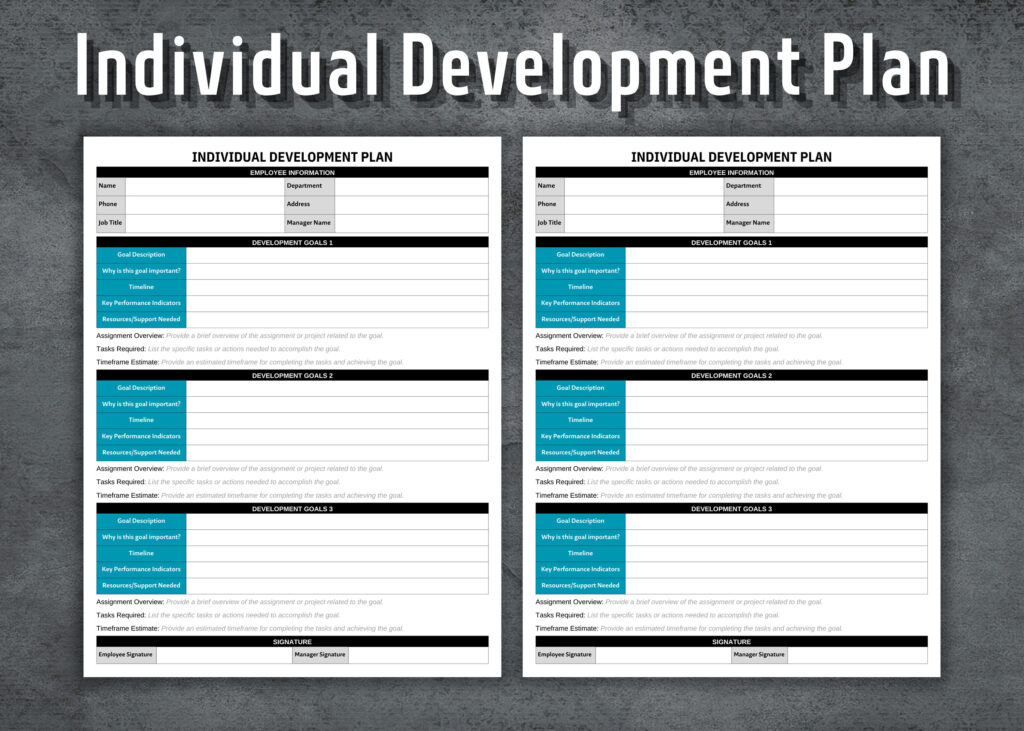 Individual Development Plan Printable Developing Employees HR Templates Human Resources Business Tools Performance Review Goals Etsy
