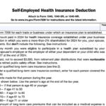 IRS Form 7206 Instructions Self Employed Health Insurance
