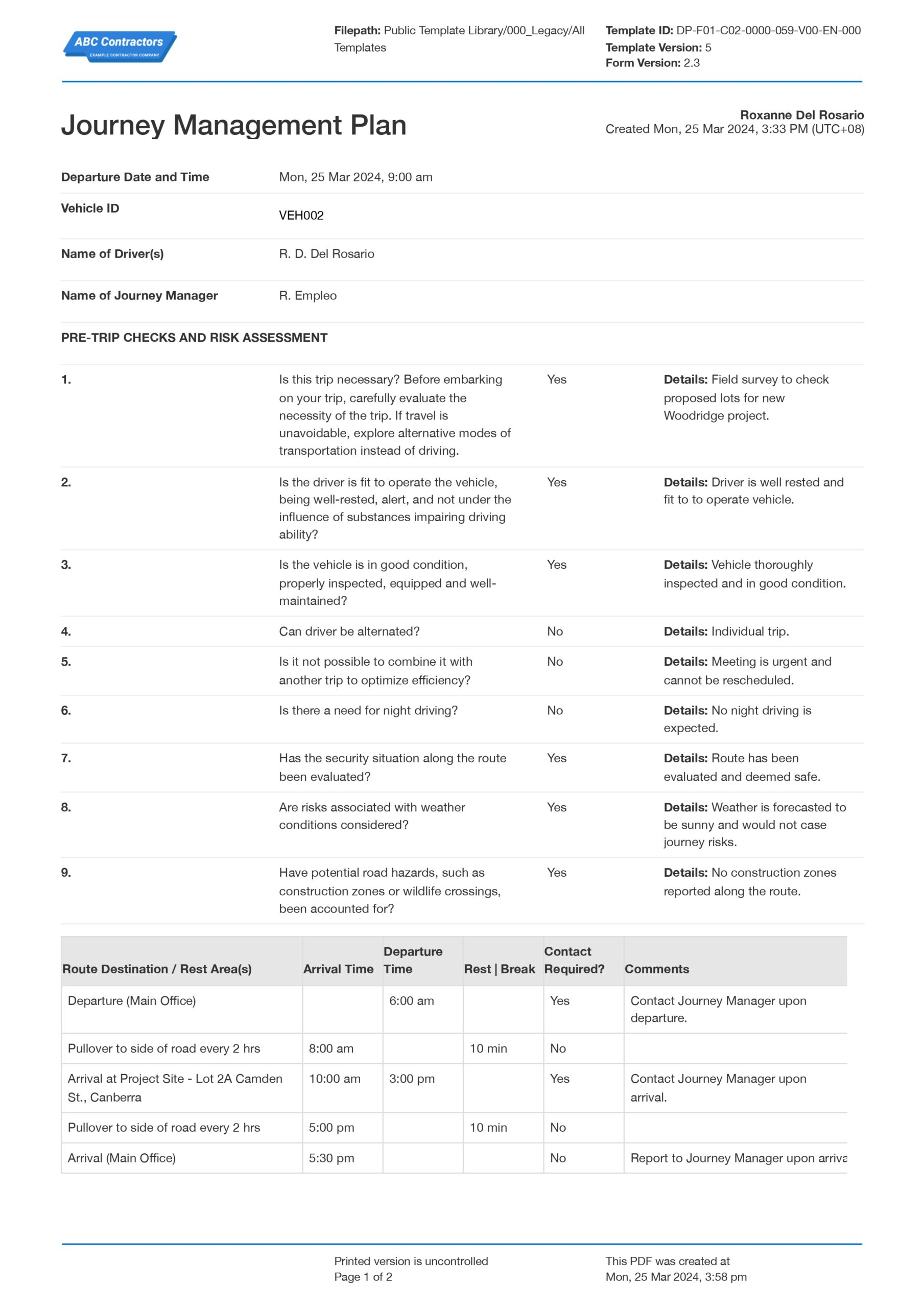 Journey Management Plan Template Better Than Word Excel Journey Management Plan Template Better Than Word Excel