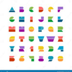 Las Formas Geom tricas Coloridas Planas Ponen Letras A La Fuente Del Estilo Con N meros Ilustraci n Del Vector Ilustraci n De Cobarde Corrida 104763265