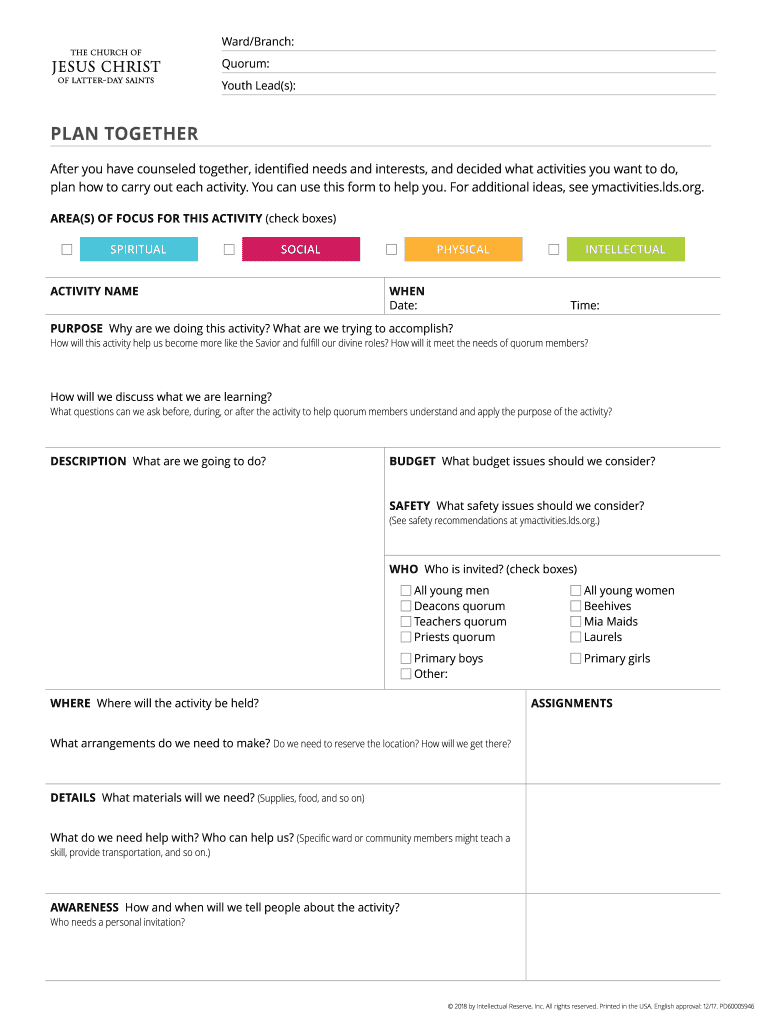 Lds Youth Activity Planning Sheet Fill Out Sign Online DocHub