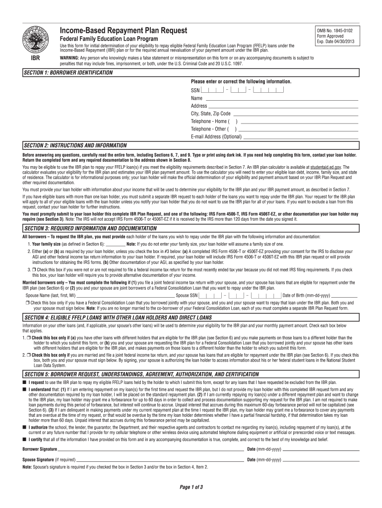 Nelnet Income Based Repayment Form Pdf Fill Online Printable Fillable Blank PdfFiller