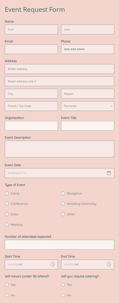 Online Event Request Form Template 123FormBuilder
