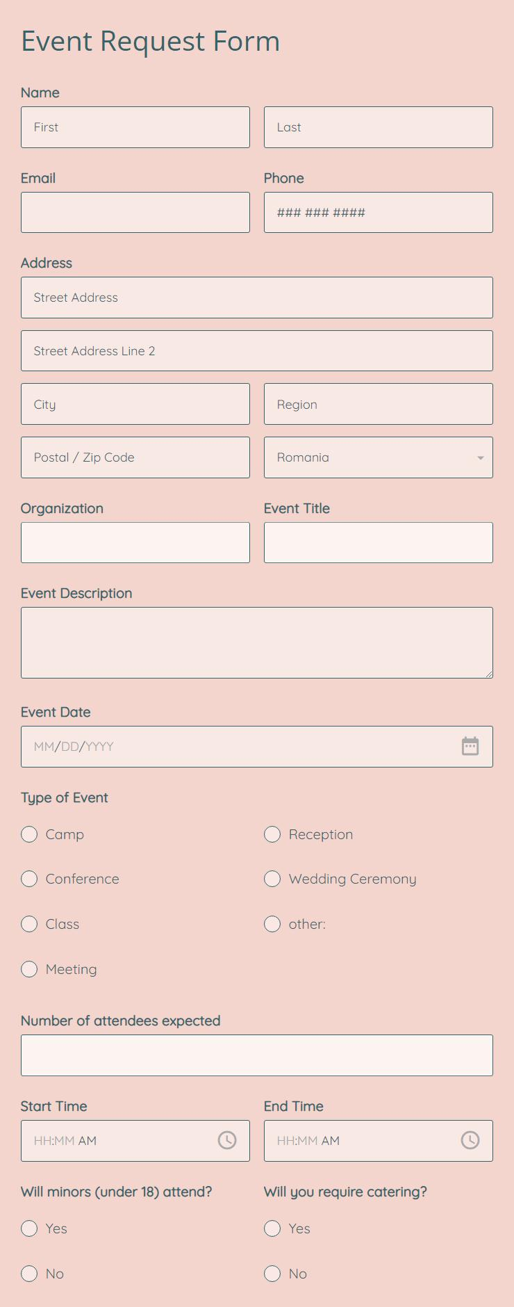 Online Event Request Form Template 123FormBuilder