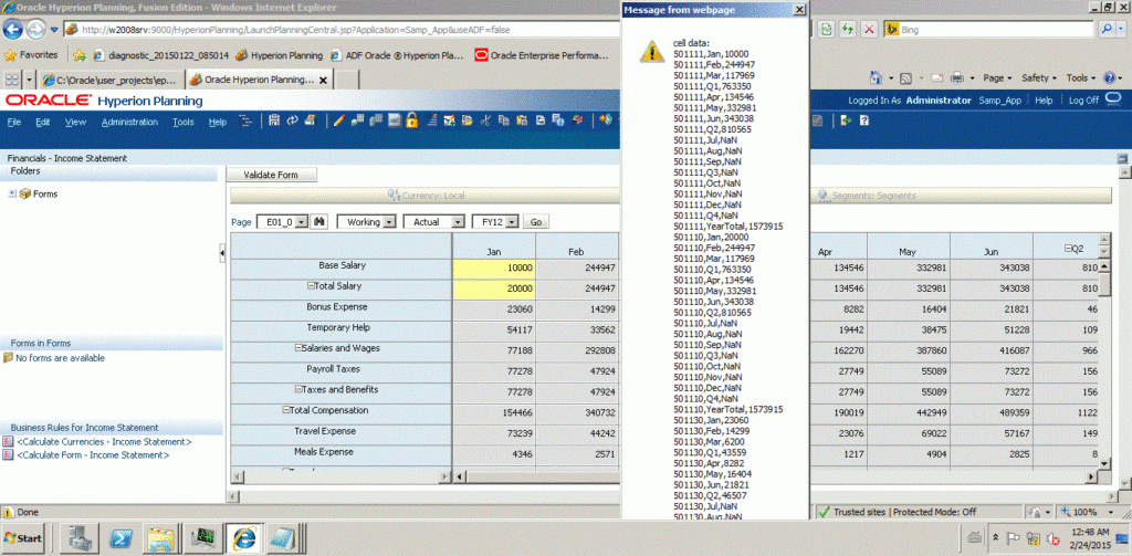 Oracle Hyperion Planning 11 1 2 3 Web Form Runtime Allocations Night ShiftNight Shift