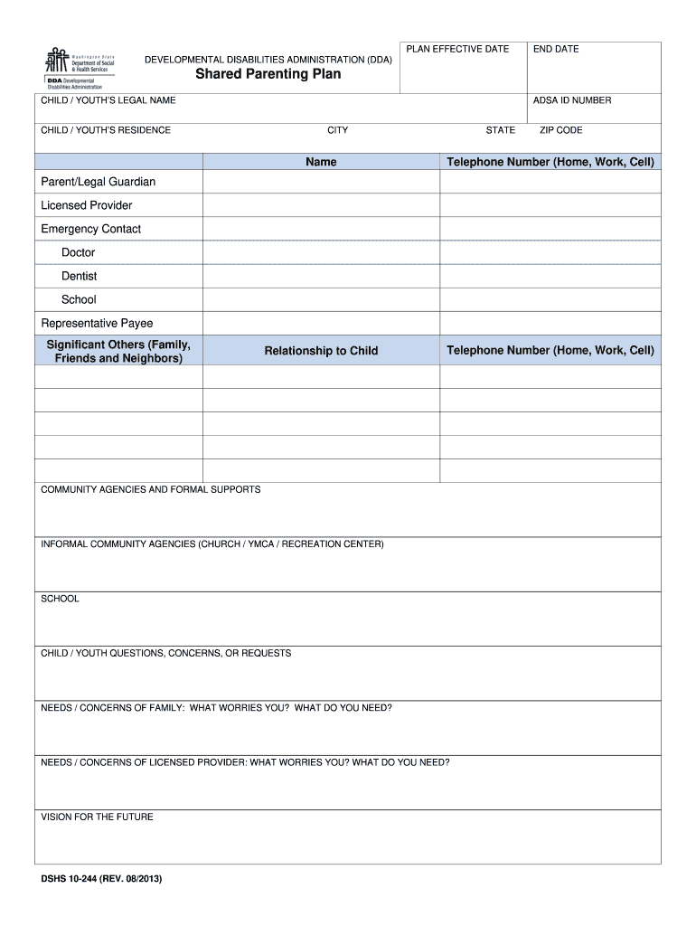 Parenting Plan Washington State Fill Out Sign Online DocHub