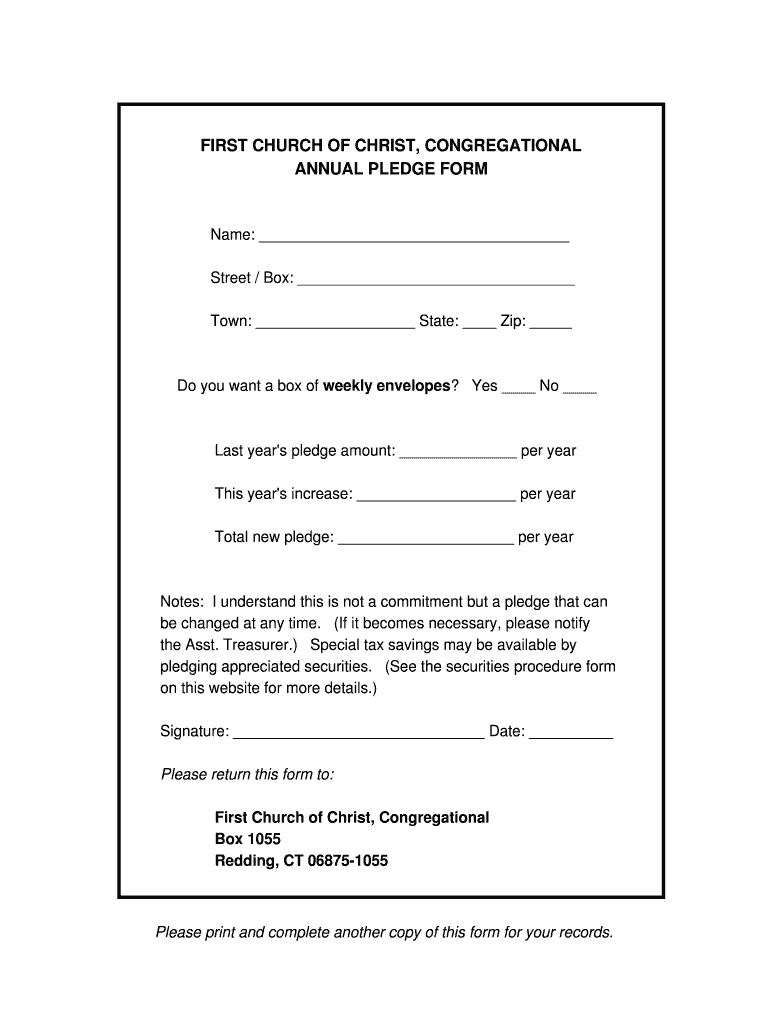 Pledge Form Fill Out Sign Online DocHub