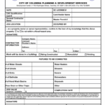 PLUMBING PERMIT APPLICATION CITY OF COLUMBIA PLANNING amp DEVELOPMENT SERVICES