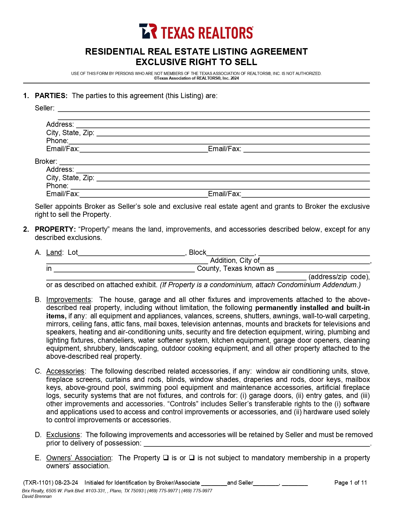 Real Estate Forms Land Over Texas