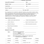 Section 504 Plan Template For Student Disability Accommodations