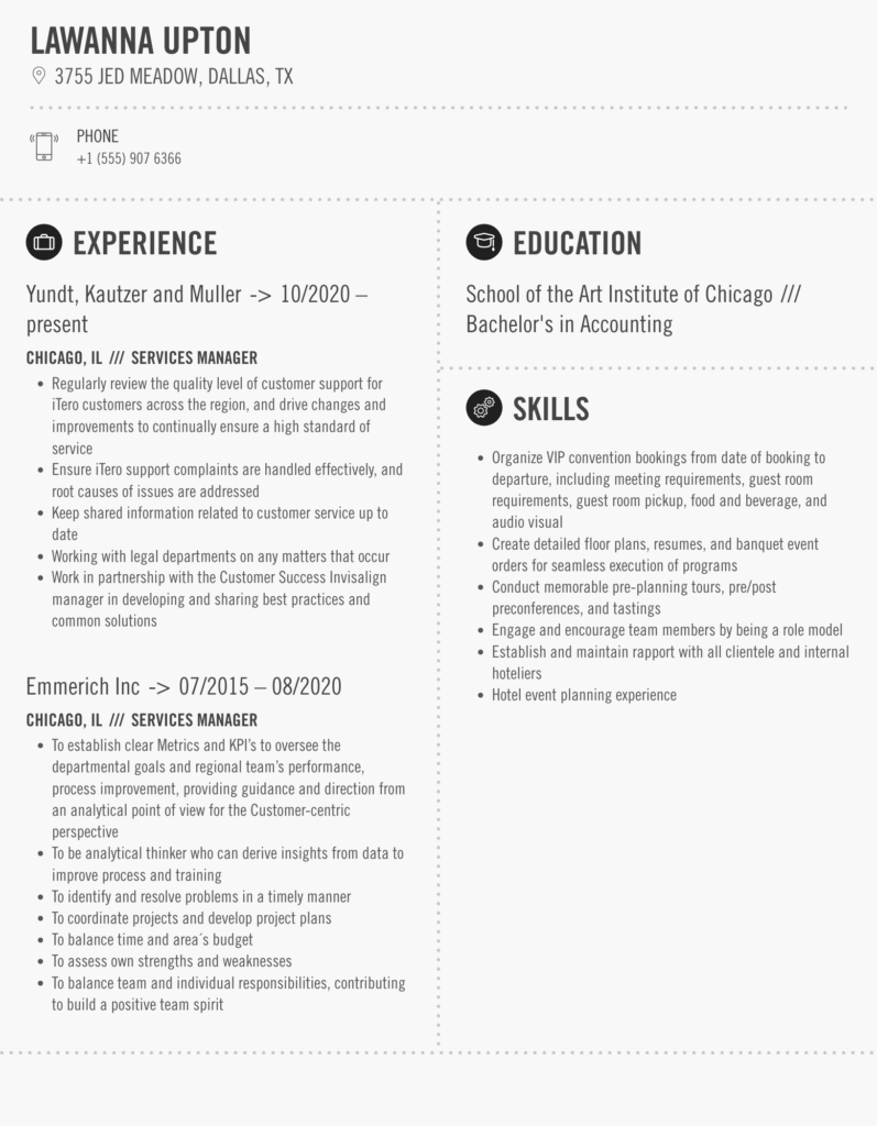 Services Manager Resume Samples Velvet Jobs