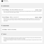 Services Manager Resume Samples Velvet Jobs