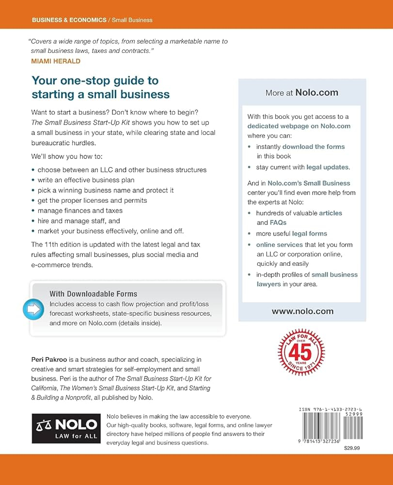 Small Business Start Up Kit The A Step by Step Legal Guide Pakroo J D Peri 9781413327236 Amazon Books