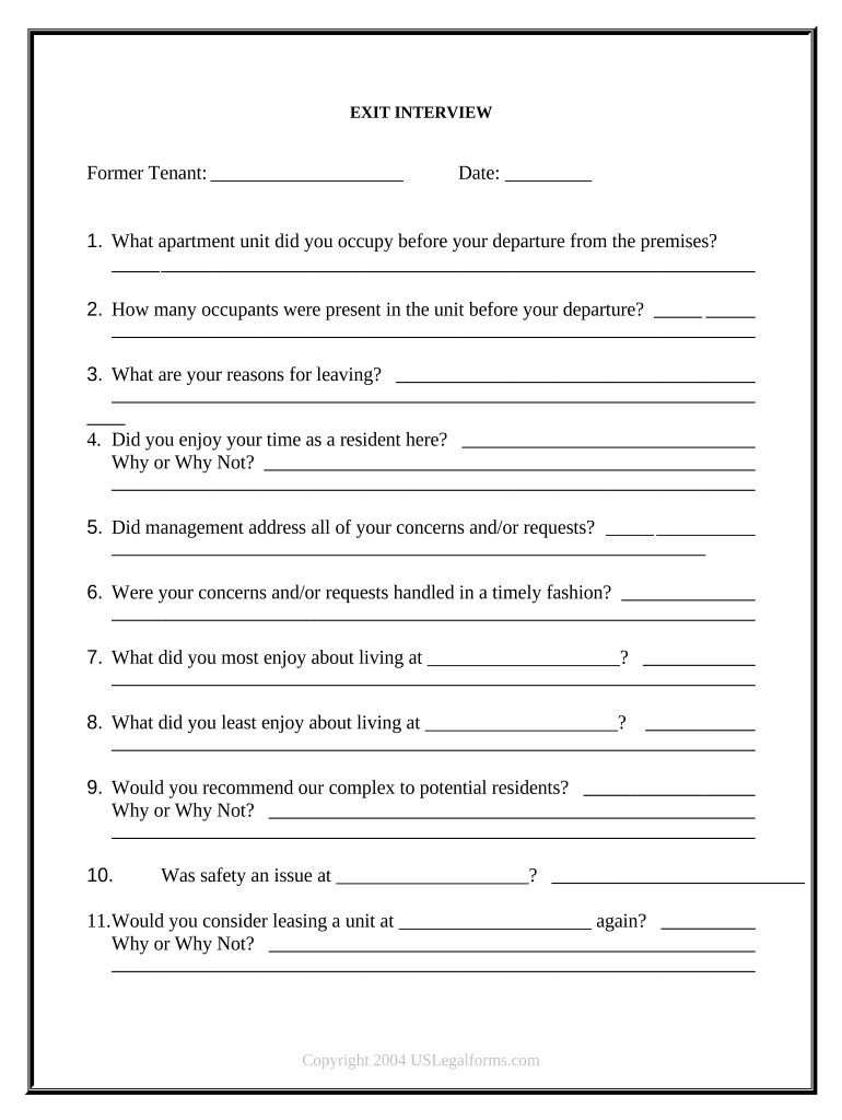 Tenant Exit Form Pre built Template AirSlate SignNow