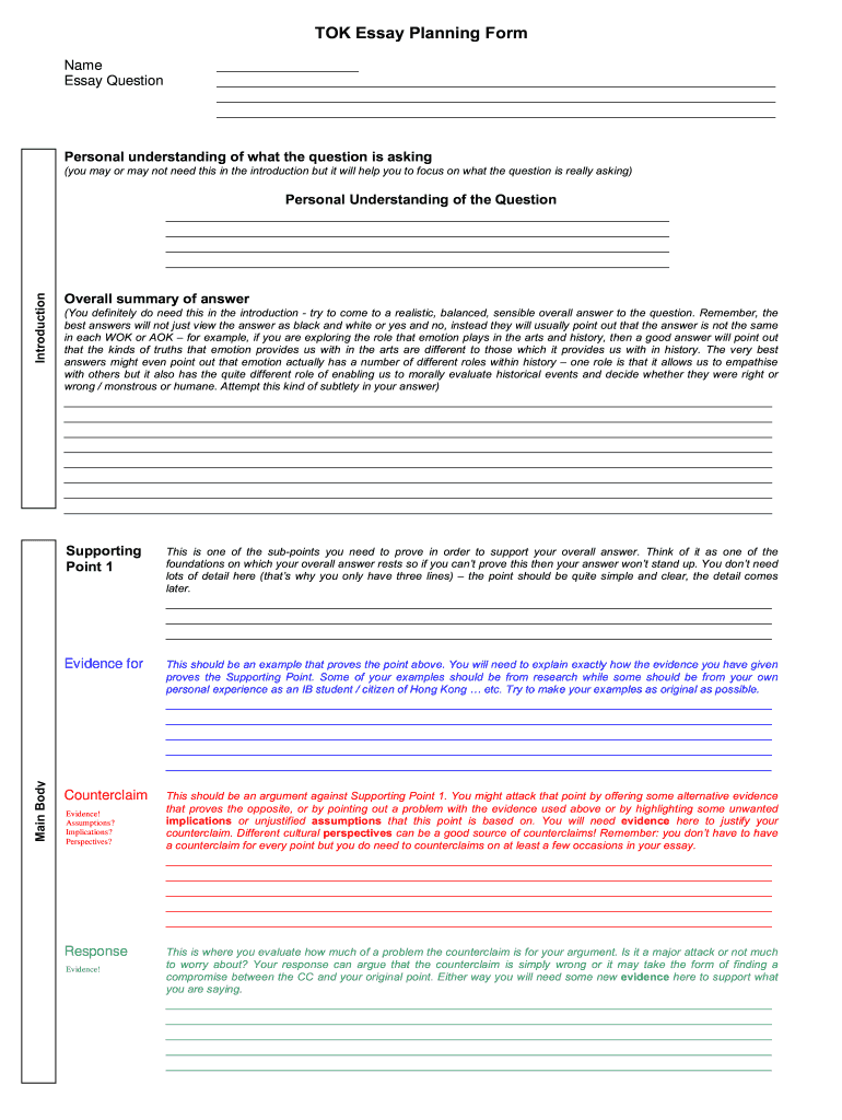 Tok Essay Reflection Examples Fill Out Sign Online DocHub