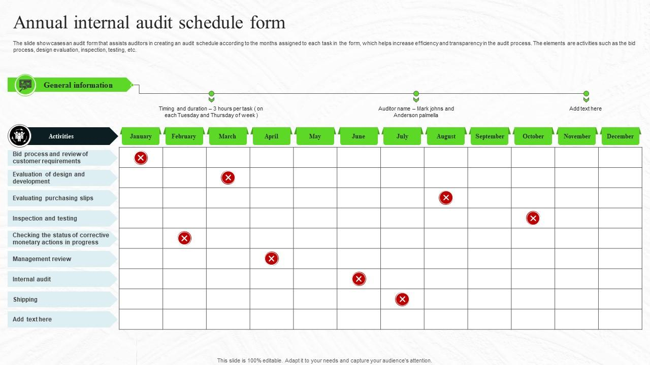 Top 7 Internal Audit Schedule Templates With Examples And Samples