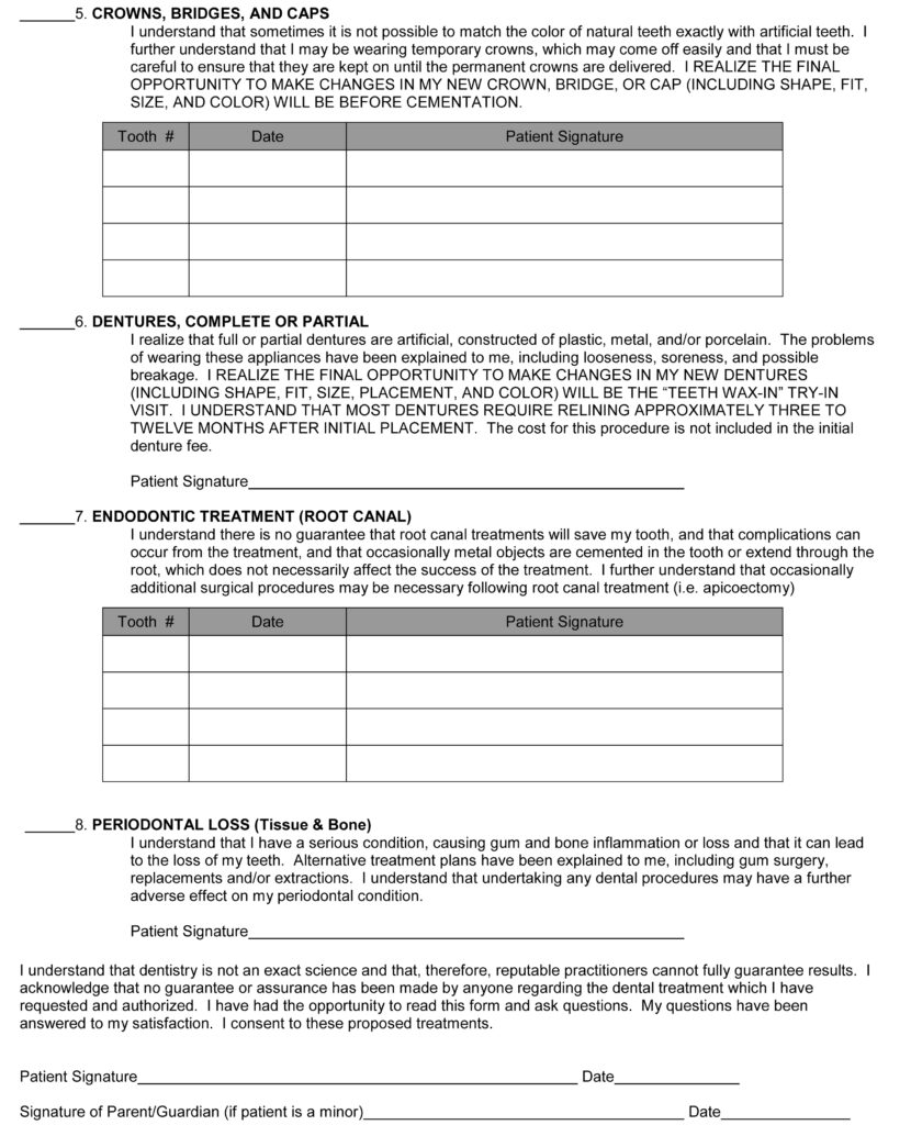 Treatment Consent Form 2