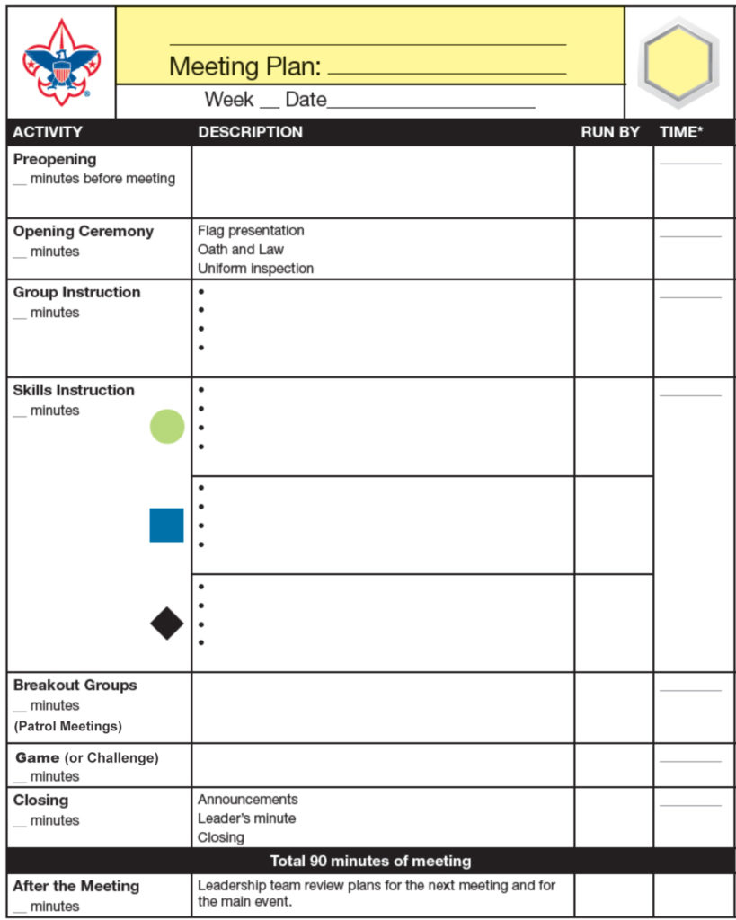 Troop Meeting Agenda Troop Leader Resources