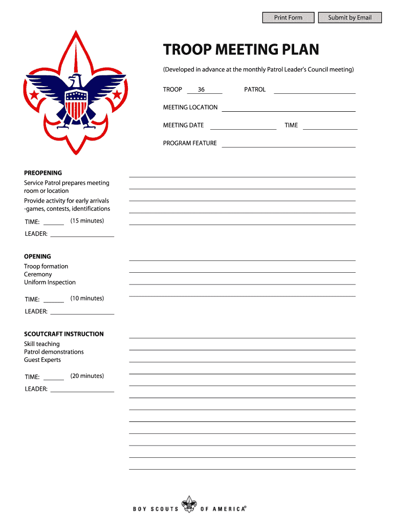 Troop Meeting Planning Sheet Fill Out Sign Online DocHub