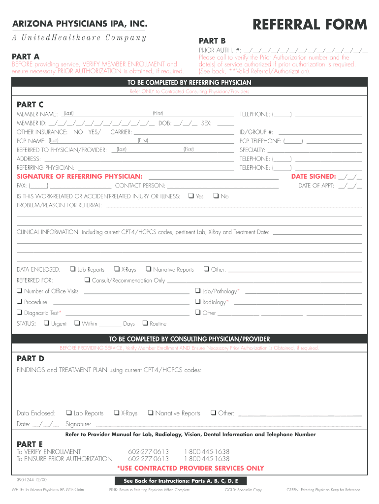 United Healthcare Referral Form Fill Out Sign Online DocHub