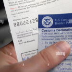 US Immigration And Customs Forms US Customs And Border Protection Documents Enroute LGW MSP On Flight number NW43 Stock Photo Alamy
